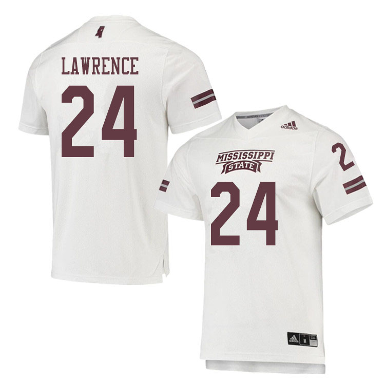 Men #24 Dylan Lawrence Mississippi State Bulldogs College Football Jerseys Sale-White - Click Image to Close